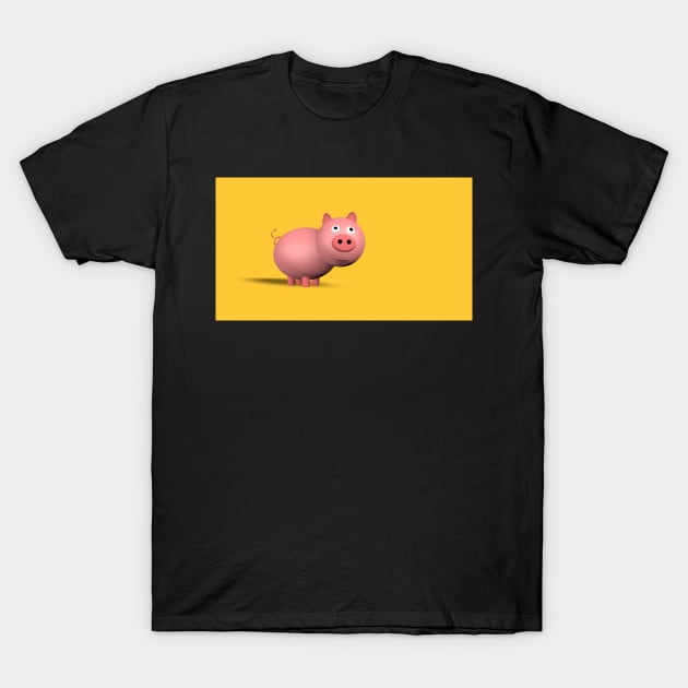 3d rendering of a cute little pig piggy bank T-Shirt by graphic3000